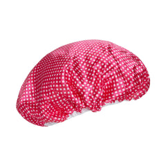 Pink with white polka dots Stylin' Shower Cap
